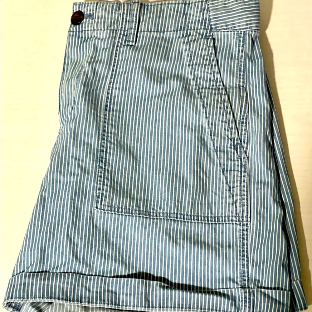 GAP Light Blue Striped Khaki Shorts Size 6